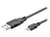 CABLE USB-MICRO USB 1.8M BLACK Кабел; USB 2.0; USB A щепсел, USB B micro щепсел; 1,8m; черен 