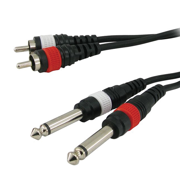 CABLE 2RCA/2X6.3 MONO 3M CABLE 2RCA/2X6.3 MONO