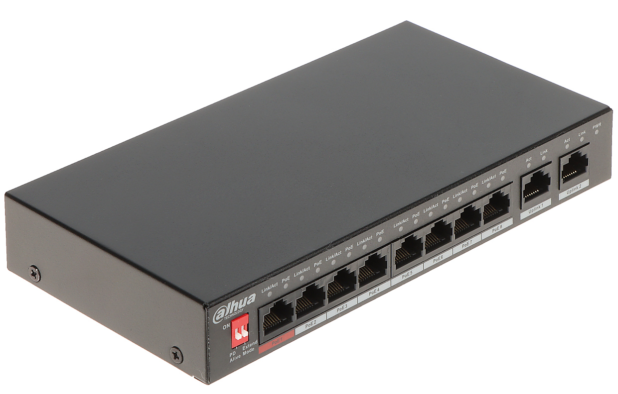 DAHUA PFS3010-8ET-96-V2   LAN SWITCH  POE 10 PORT DAHUA PFS3010-8ET-96-V2   LAN SWITCH  POE 10 PORT 