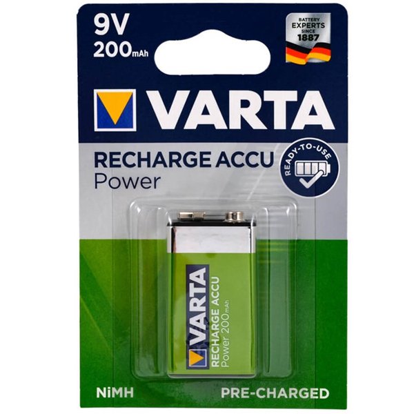 БАТЕРИЯ VARTA RECHARGE 9V 200 MAH батерия VARTA RECHARGE 9V 200 MAH