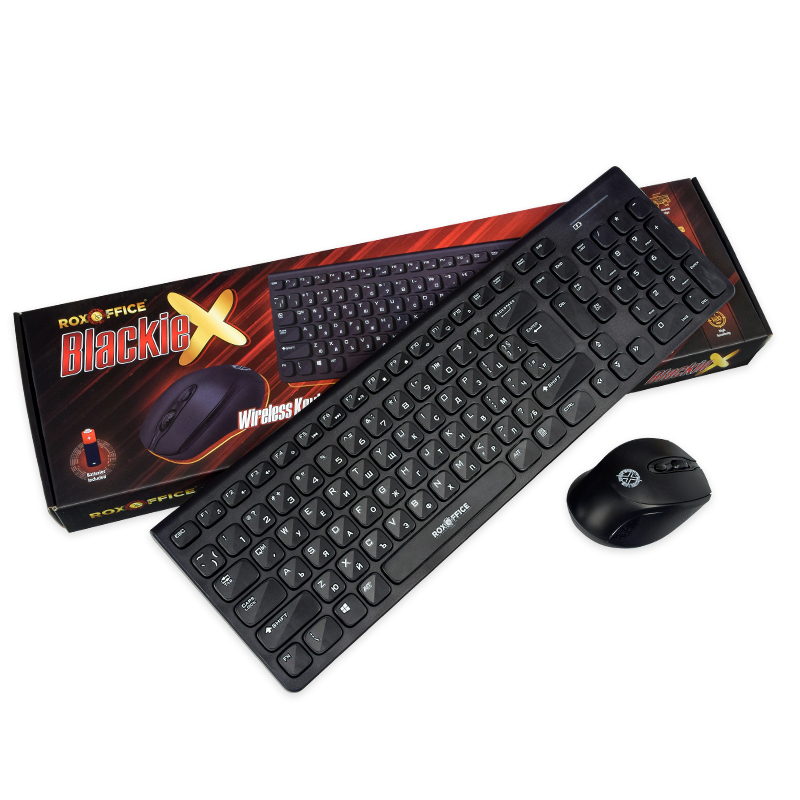 КЛАВИАТУРА И МИШКА ROXOFFICE BLACKIE Комплект безжична клавиатура и мишка ROXPOWER st-skb901