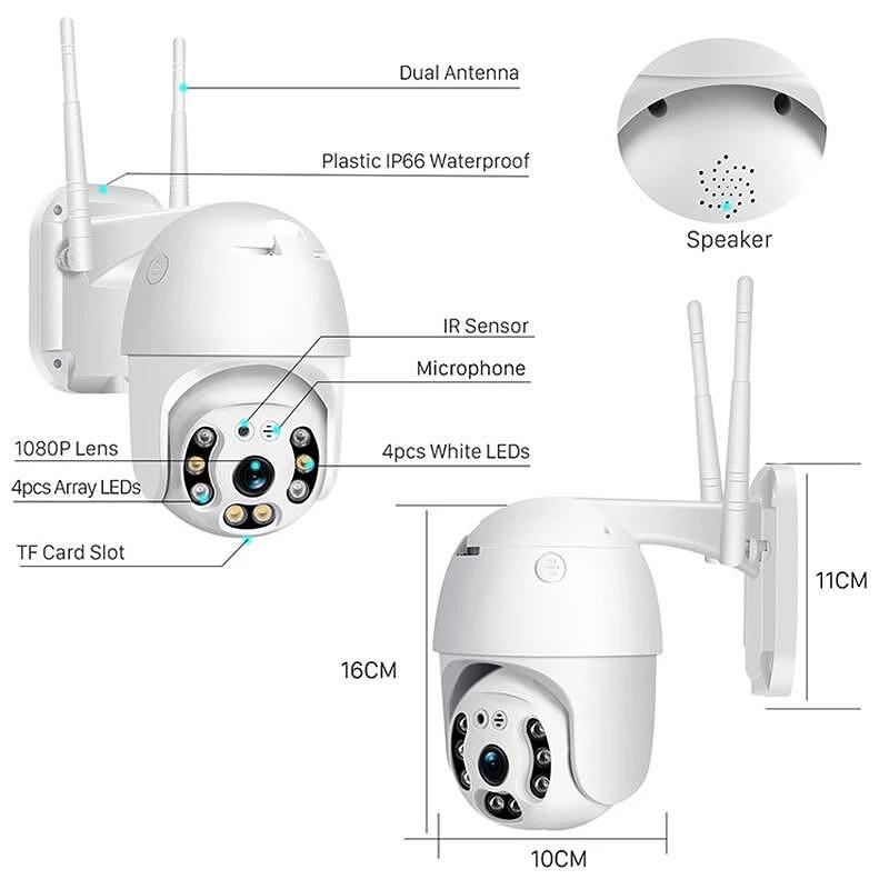 WIFI IP КАМЕРА С РЕЗОЛЮЦИЯ 3MP V380 C6S2X-H WiFi IP камера с резолюция 3MP, фиксиран фокус и слот за SD карта V380 C6S2X-H