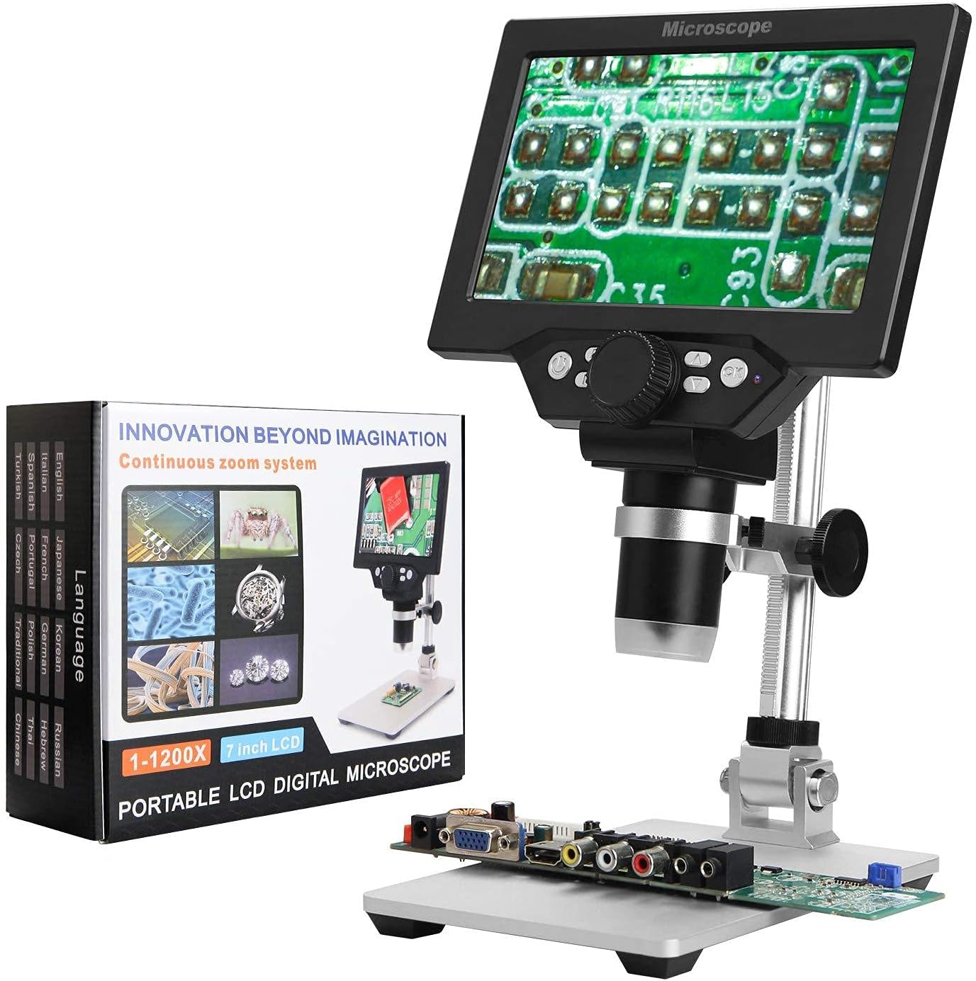 МИКРОСКОП 7INCH 12MP/12MP DIGITAL MICROSCOPE  Микроскоп 7INCH 12MP/12MP Digital Microscope With 7 Inch HD LCD