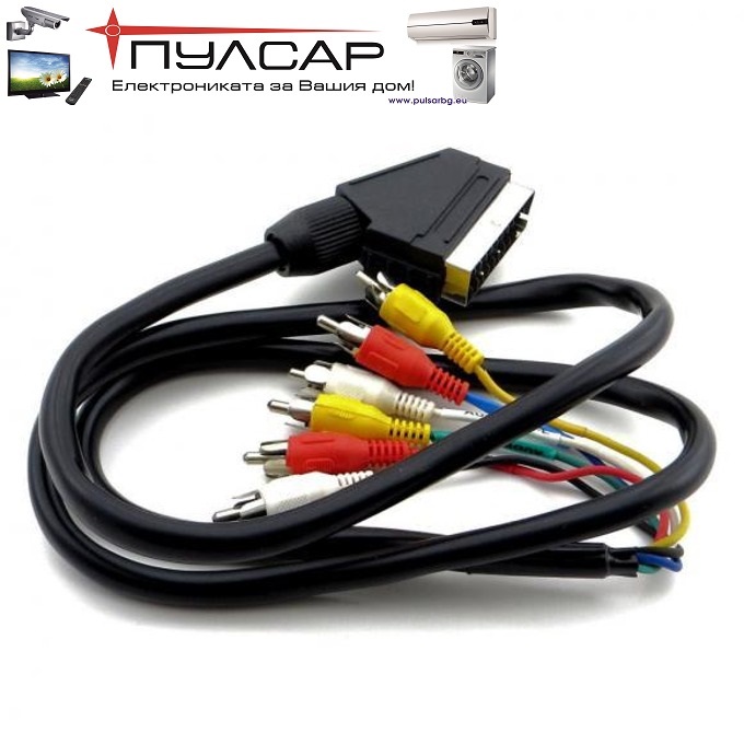 CABLE SCART/6RCA 1.2M CABLE SCART/6RCA 21P SCART/6RCA