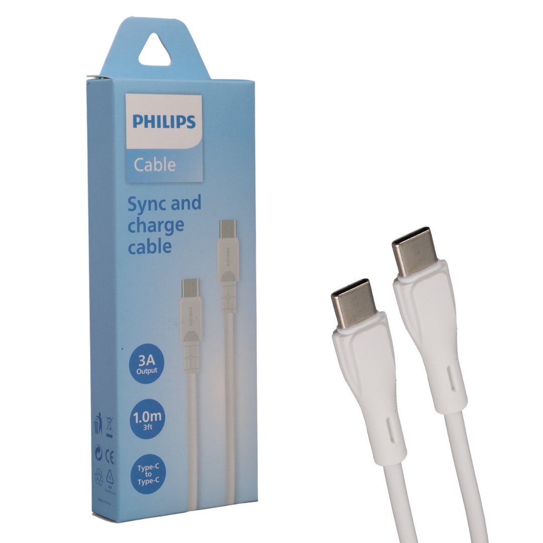 КАБЕЛ PHILIPS TYPE-C/TYPE-C 3A 1M КАБЕЛ PHILIPS TYPE-C/TYPE-C 3A