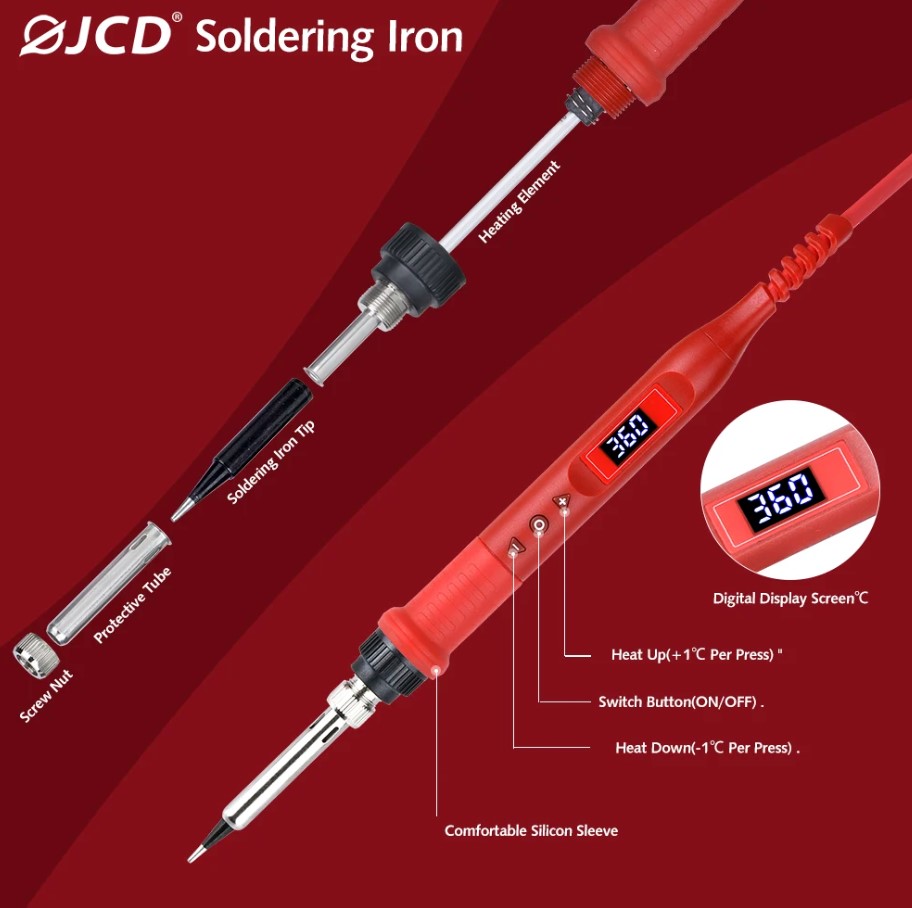 ПОЯЛНИК  JCD 908U Регулируем поялник с LCD дисплей 80W  JCD 908U