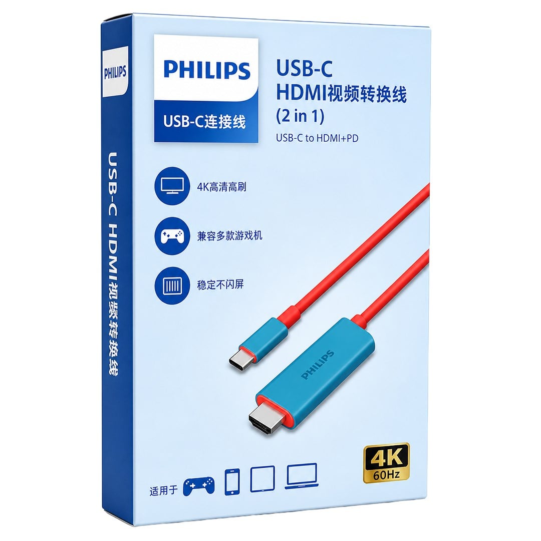 КАБЕЛ TYPE-C ТО HDMI 4K 60 HZ PHILIPS КАБЕЛ TYPE-C ТО HDMI 4K 60 HZ PHILIPS