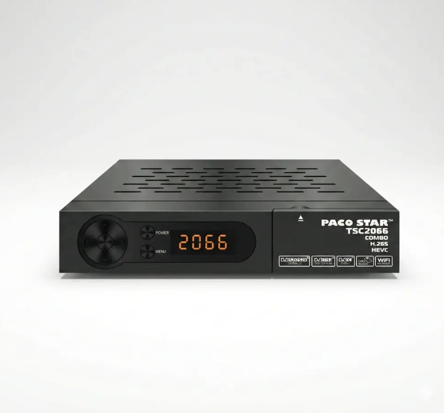 TUNER TSC2066 DVB-S2/T2/C HEVC ПРИЕМНИК С КАРТОЧ. TUNER PACO STAR TSC2066 DVB-S2/T2/C HEVC приемник с карточетец