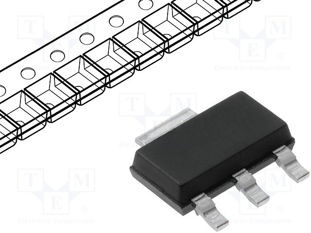 BCP53-10T1G SOT-223  Транзистор: PNP; биполярен; 80V; 1,5A; 1,5W; SOT223 